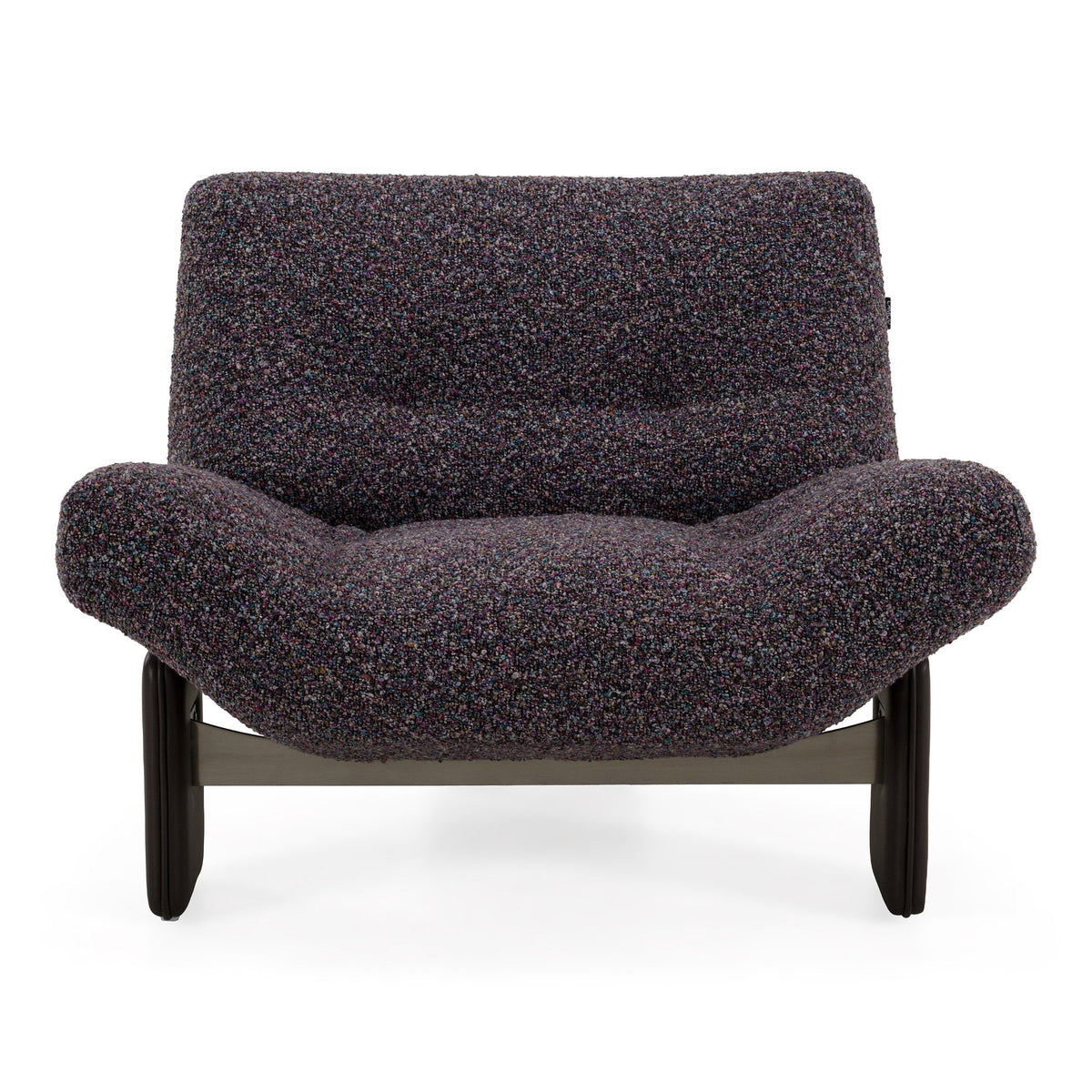 Armless Accent Chair, Grey Multicolor Fabric Lounge Chair