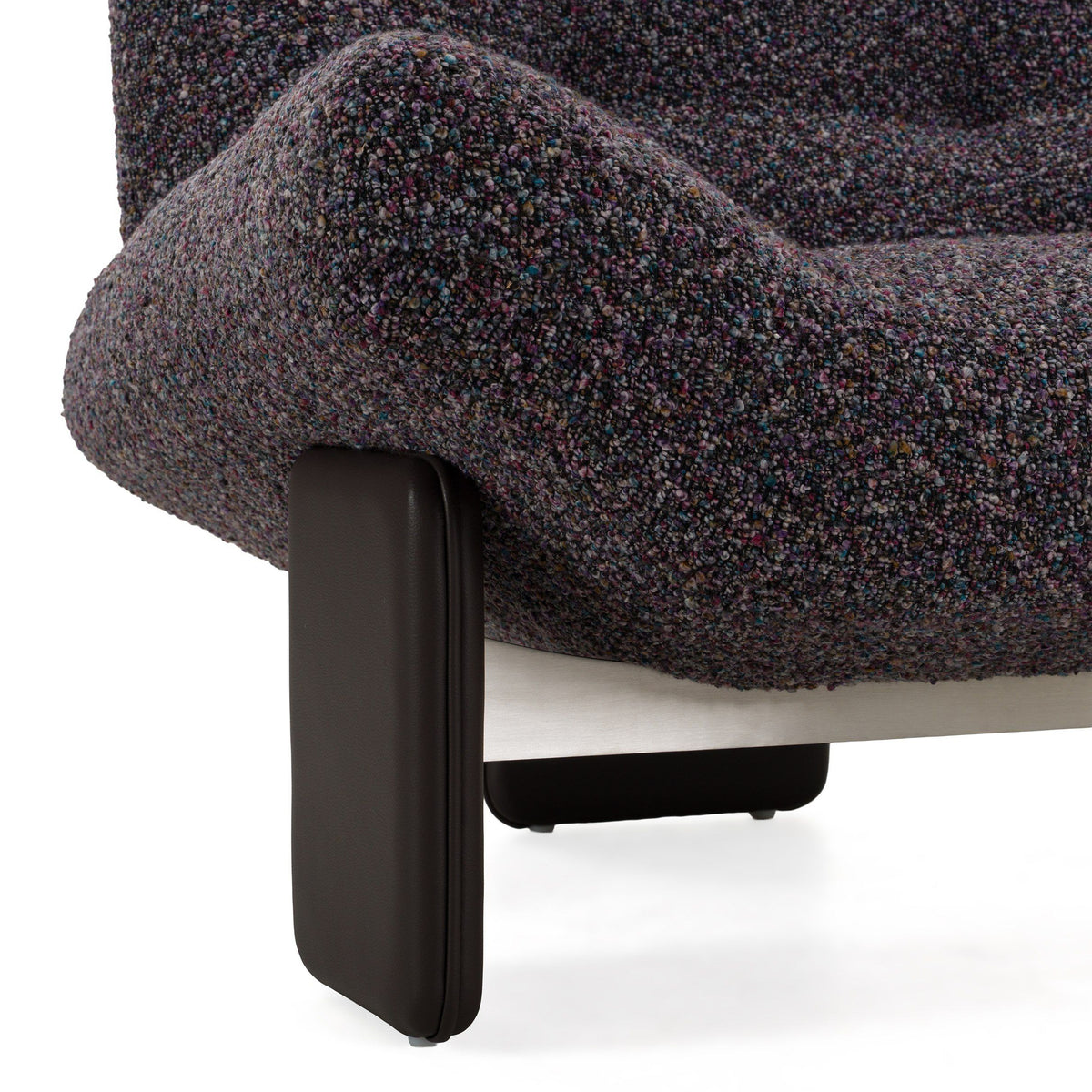 Armless Accent Chair, Grey Multicolor Fabric Lounge Chair