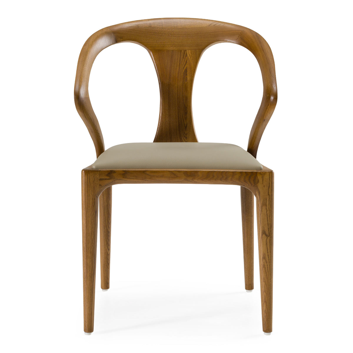 Faux Leather Dining Arm Chair, Modern Upholstered Wood Frame Chair