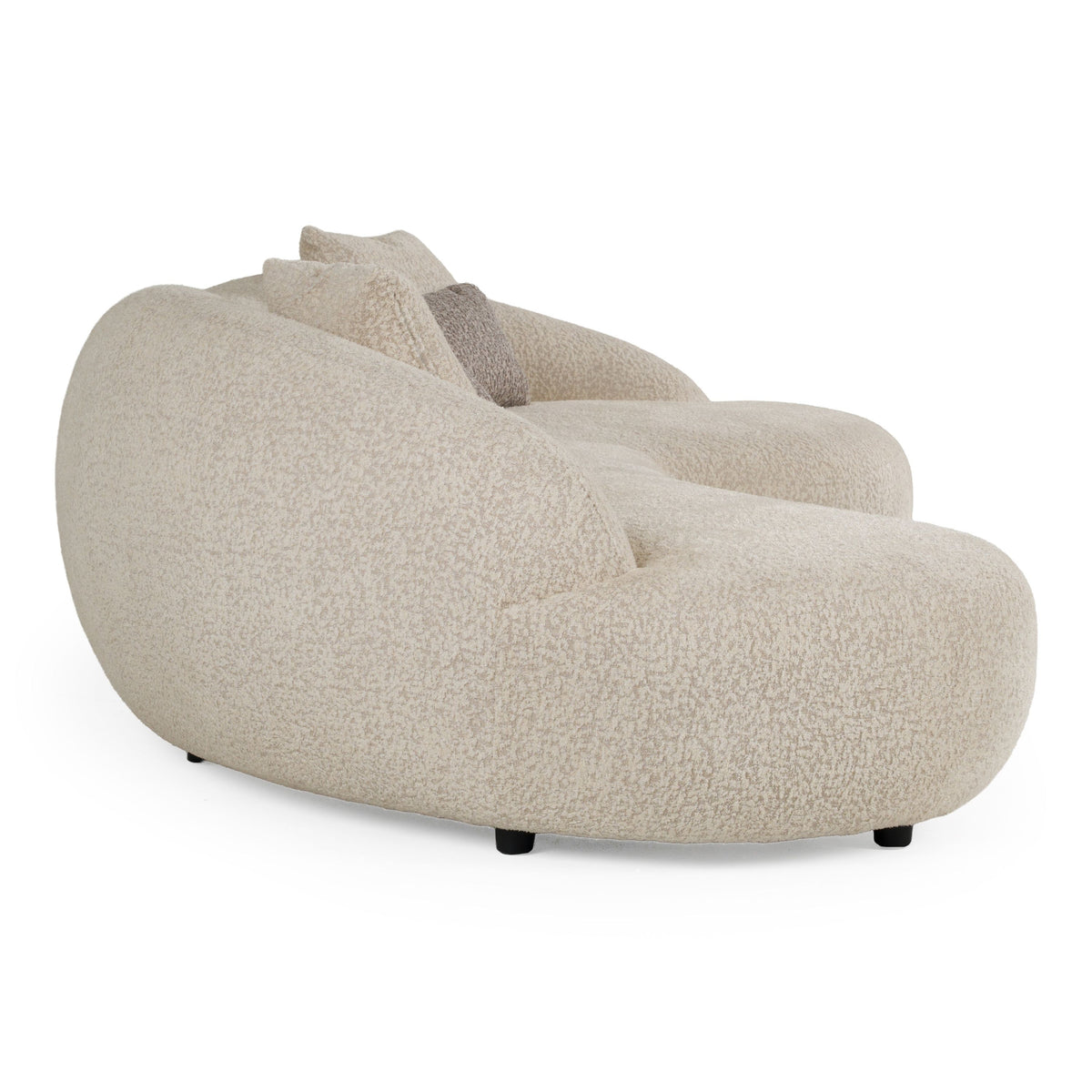 Beige Curved Sectional Sofa, Armless Chaise Sectional with Toss Pillows