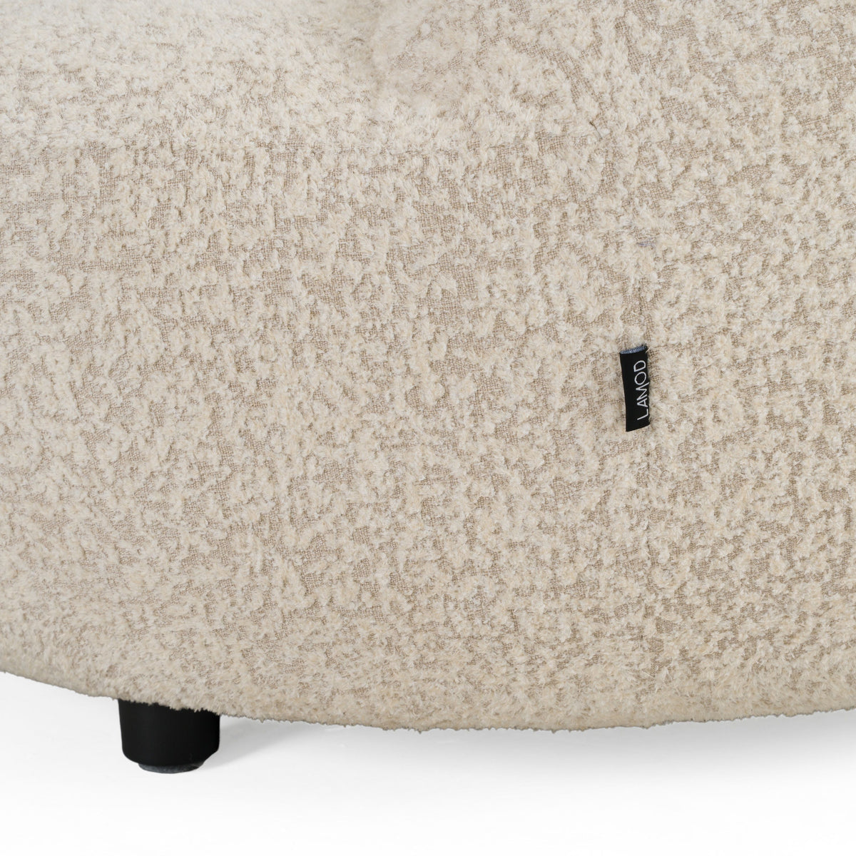 Beige Curved Sectional Sofa, Armless Chaise Sectional with Toss Pillows