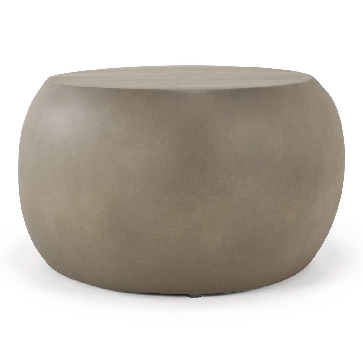 Gray Oval Coffee Table, Modern Block Base Living Room Table