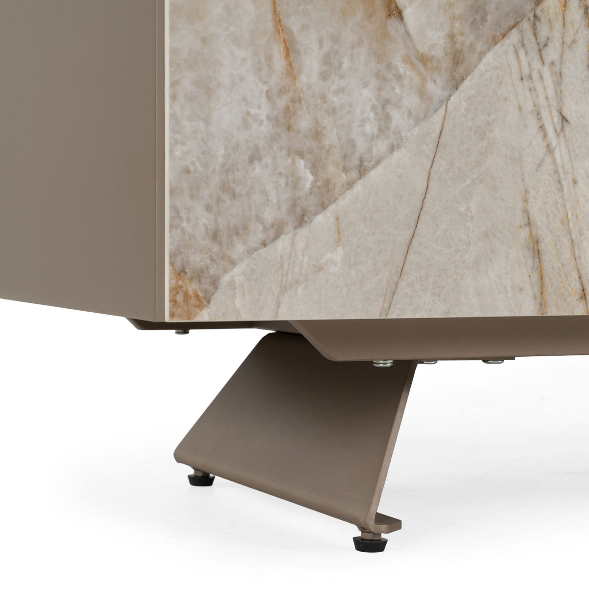 Ceramic Top Sideboard Buffet, Beige Marble Look Dining Room Cabinet