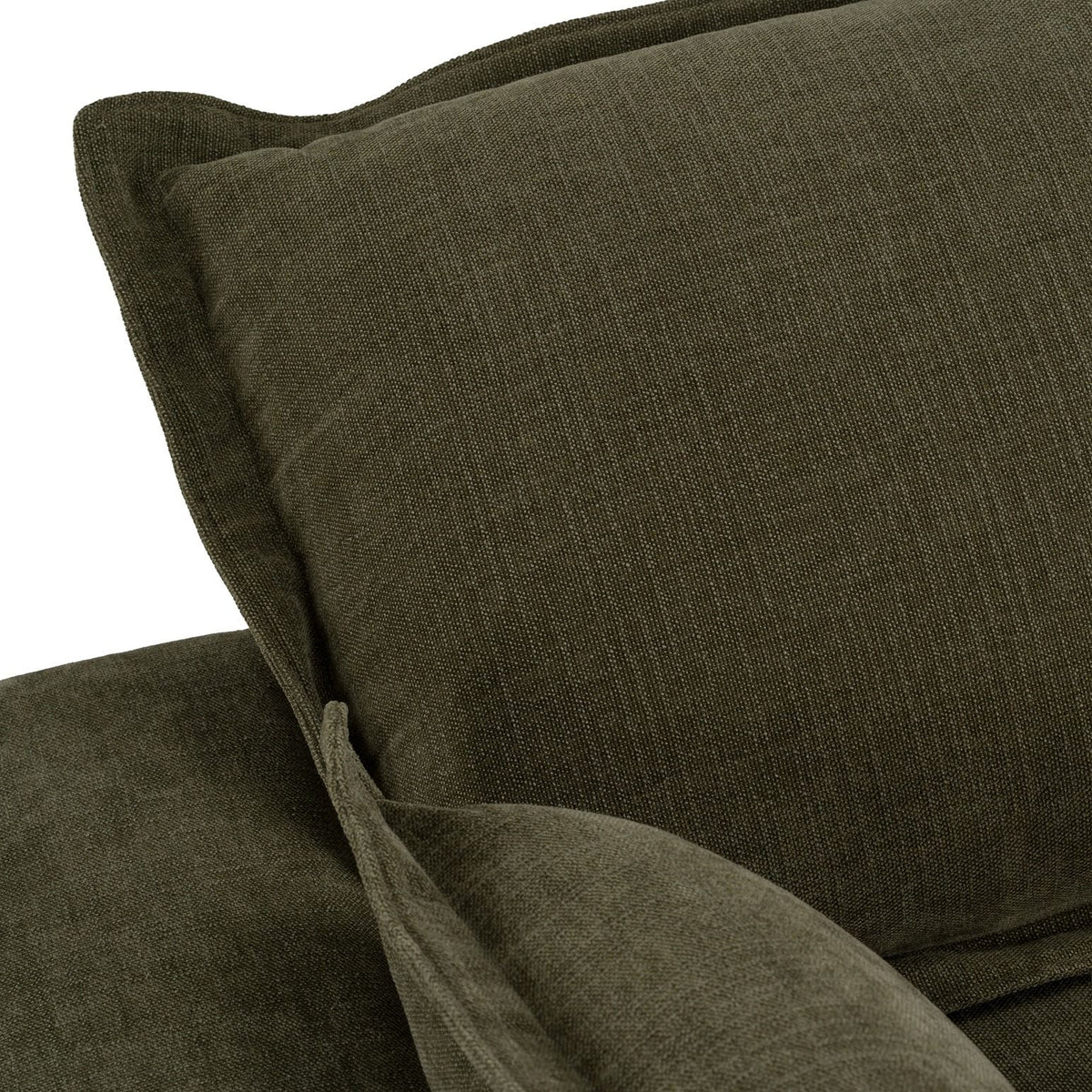 Green Fabric Sofa, Modern Square Arm Couch with Cushion Back