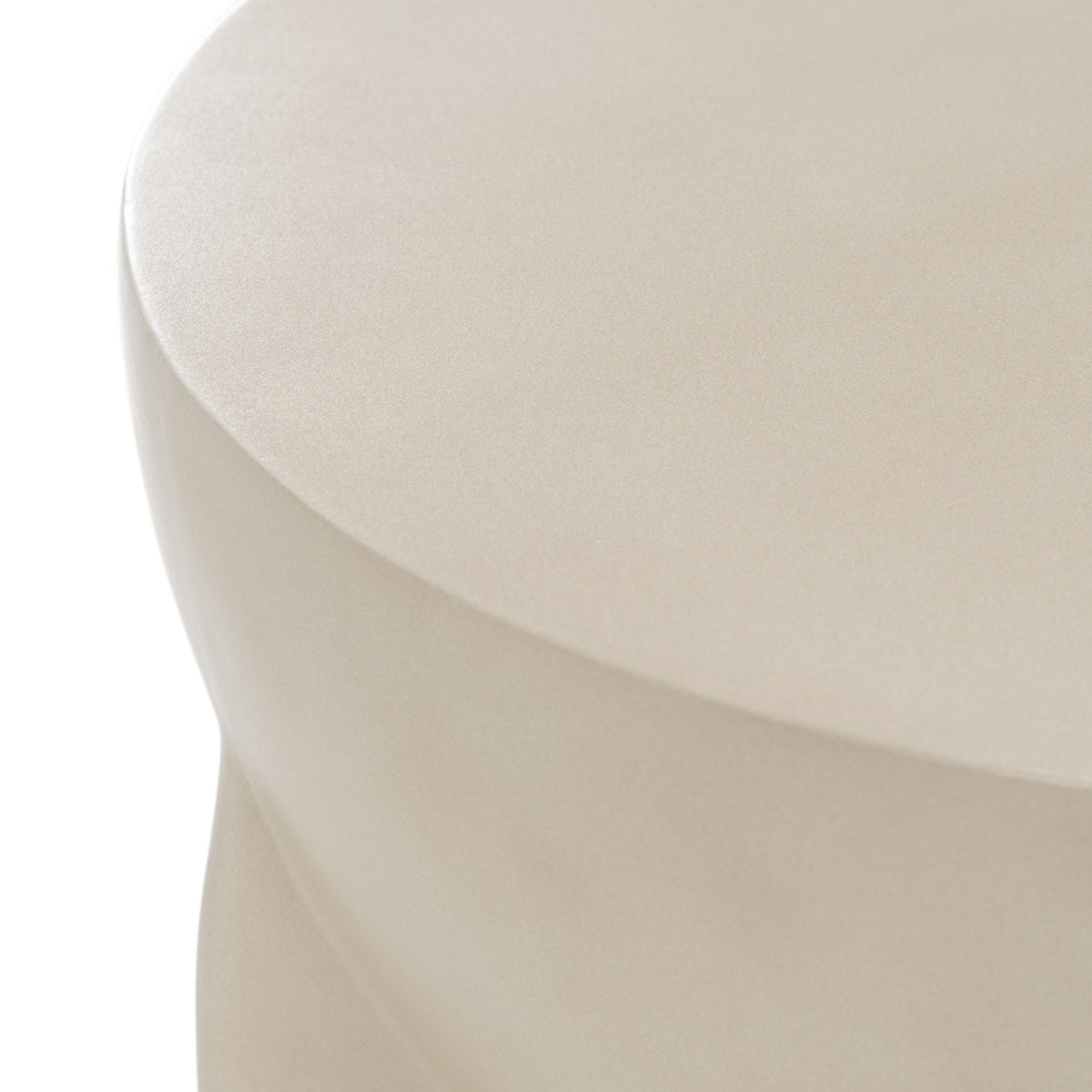 Round Concrete End Table, Oyster Drum Side Table for Indoor or Outdoor