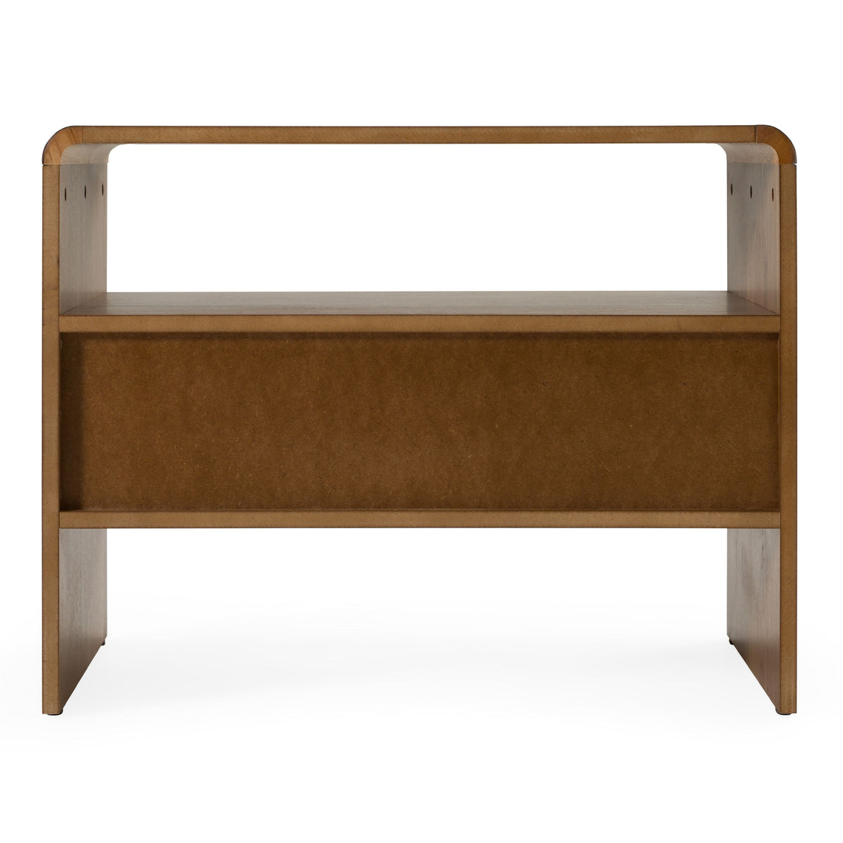 Burlap and Walnut Nightstand, Modern Upholstered Drawer Bedside Table