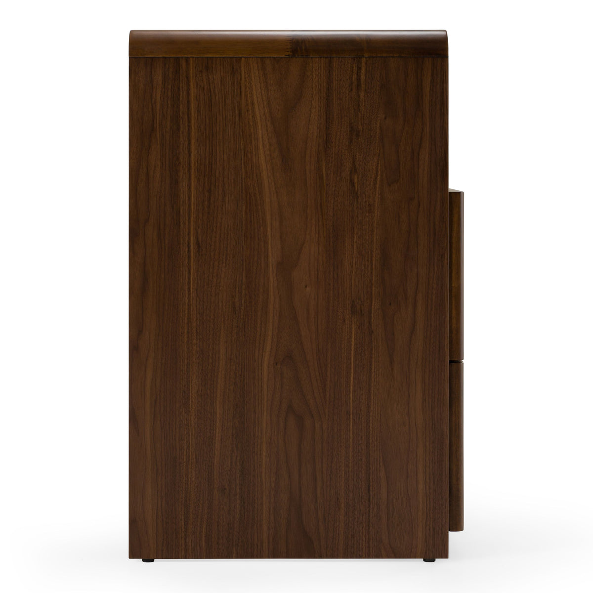 Burlap and Walnut Dresser, Modern Dresser with Open Shelves