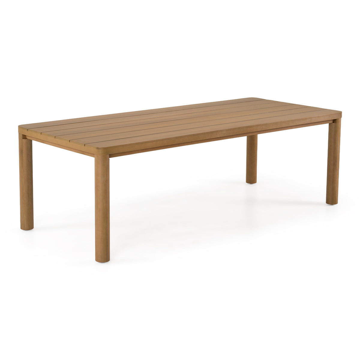 Outdoor Teak Look Dining Set, Eucalyptus Patio Table with Gray Chairs