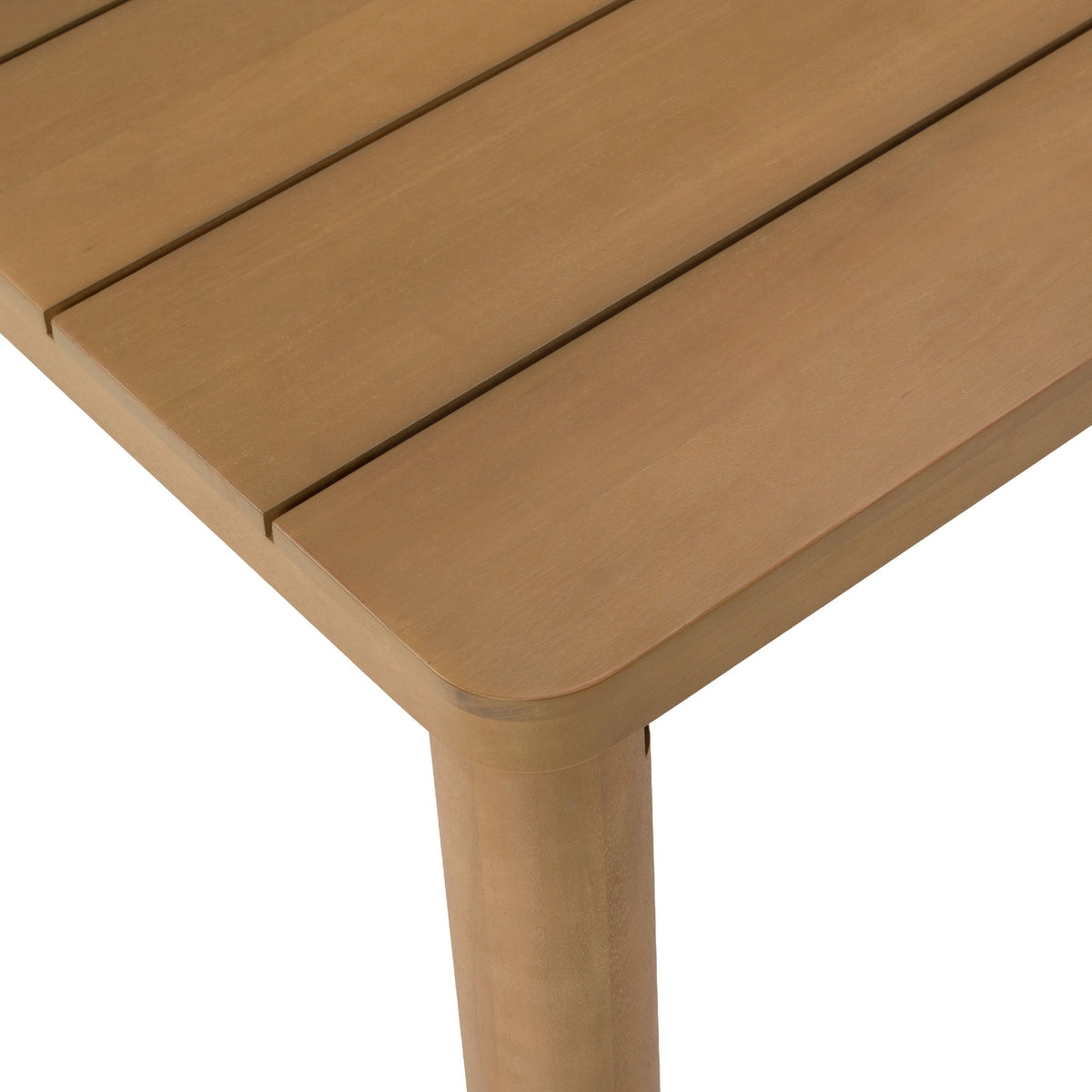 Outdoor Teak Look Dining Set, Eucalyptus Patio Table with Gray Chairs
