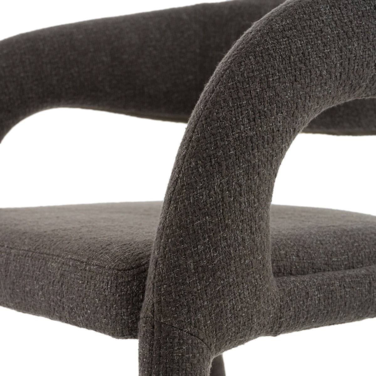 Grey Fabric Counter Stool, Modern Upholstered Kitchen Chair with Footrest