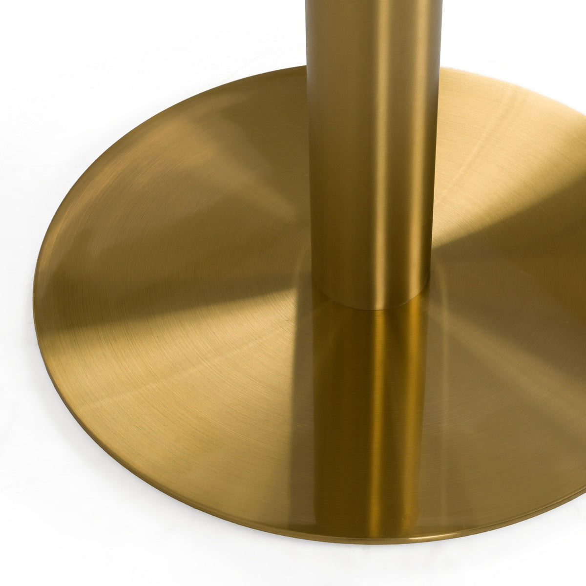 White Marble Pedestal End Table, Glam Brushed Gold Round Side Table