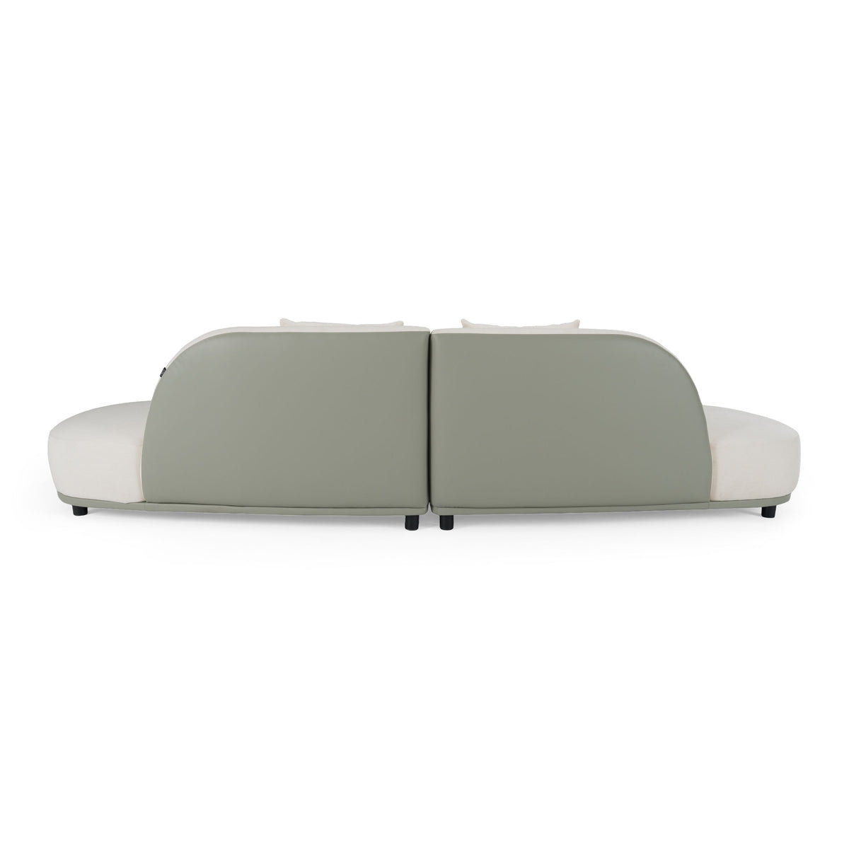 Off White Curved Sectional Sofa, Contemporary Armless Crescent Couch
