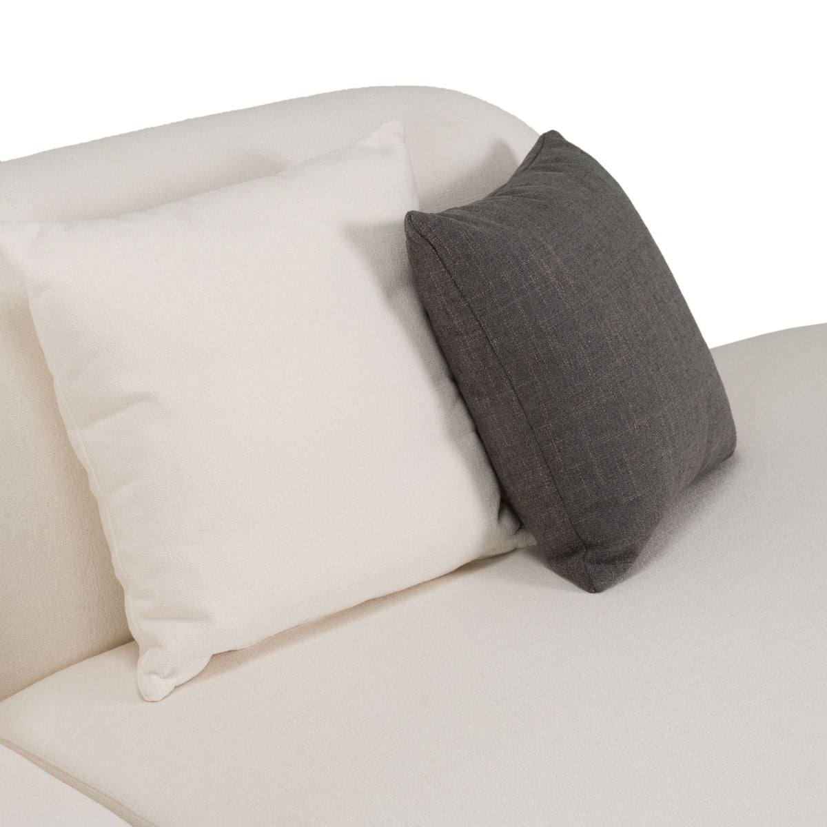 Off White Curved Sectional Sofa, Contemporary Armless Crescent Couch