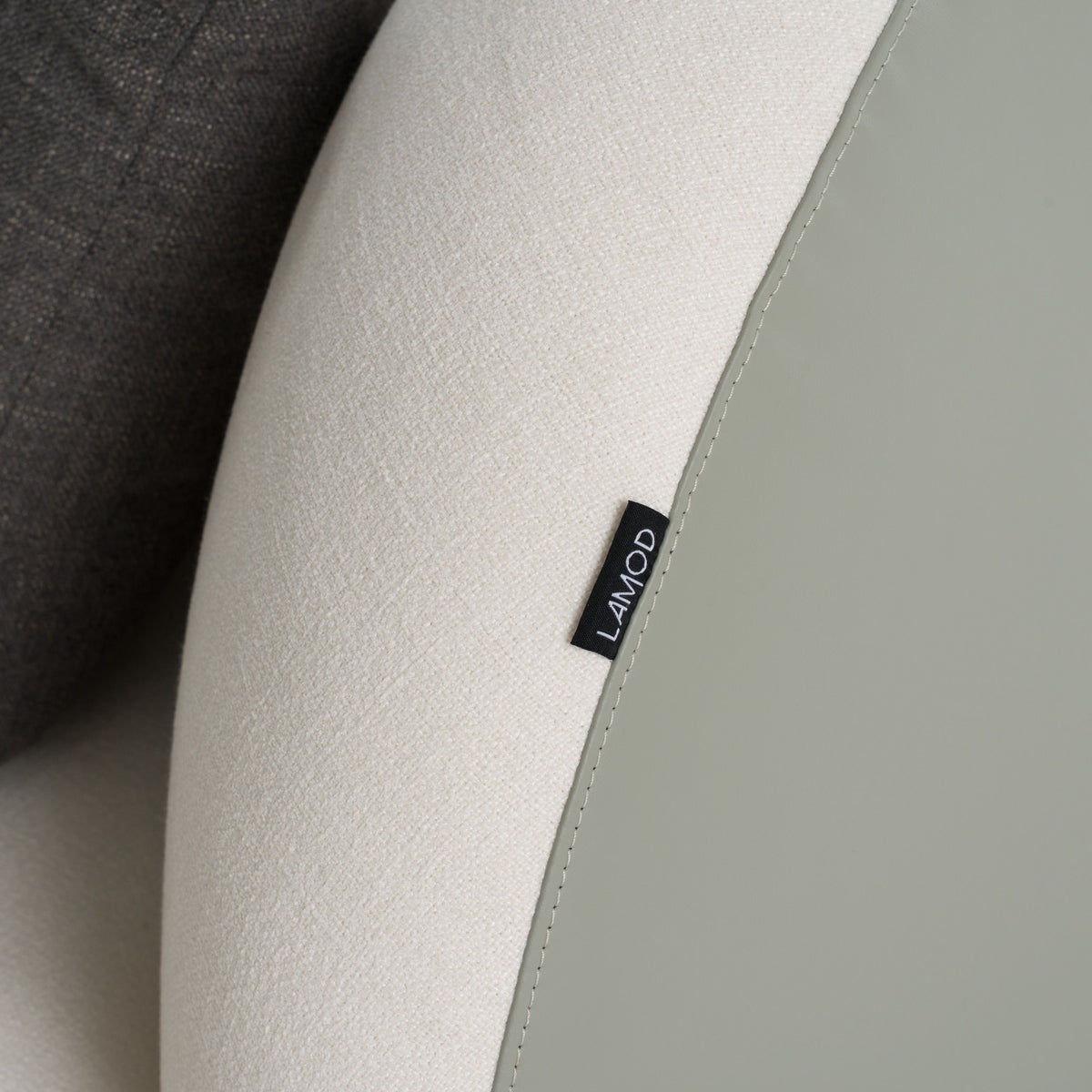 Off White Curved Sectional Sofa, Contemporary Armless Crescent Couch