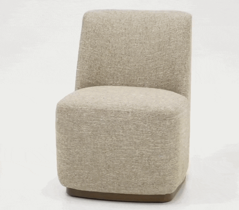 Upholstered Dining Chairs with Casters, Beige Parsons Chair Set