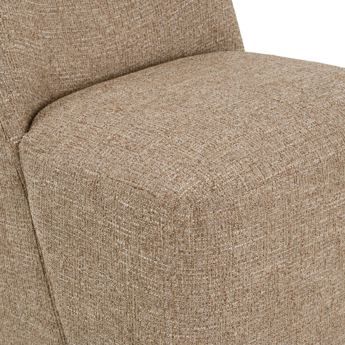Upholstered Dining Chairs with Casters, Beige Parsons Chair Set