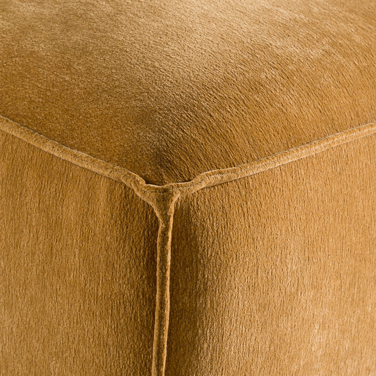Modular Fabric Ottoman, Modern Upholstered Footstool in Grey or Mustard