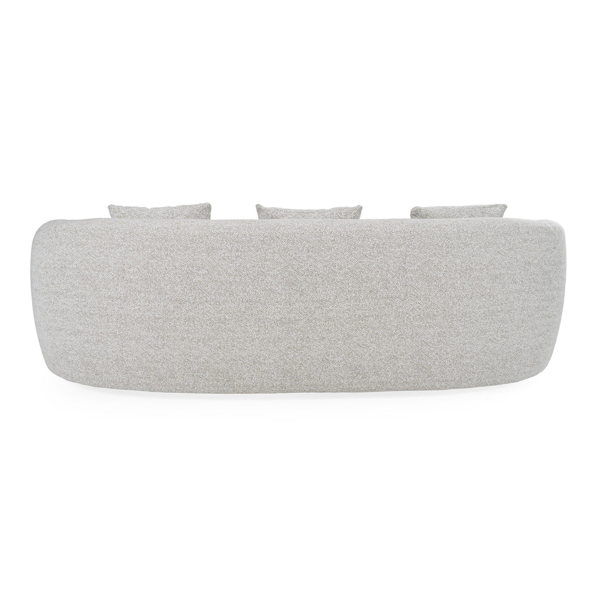 Striped Fabric Sofa, Modern Round Arm Couch with Brass Accents
