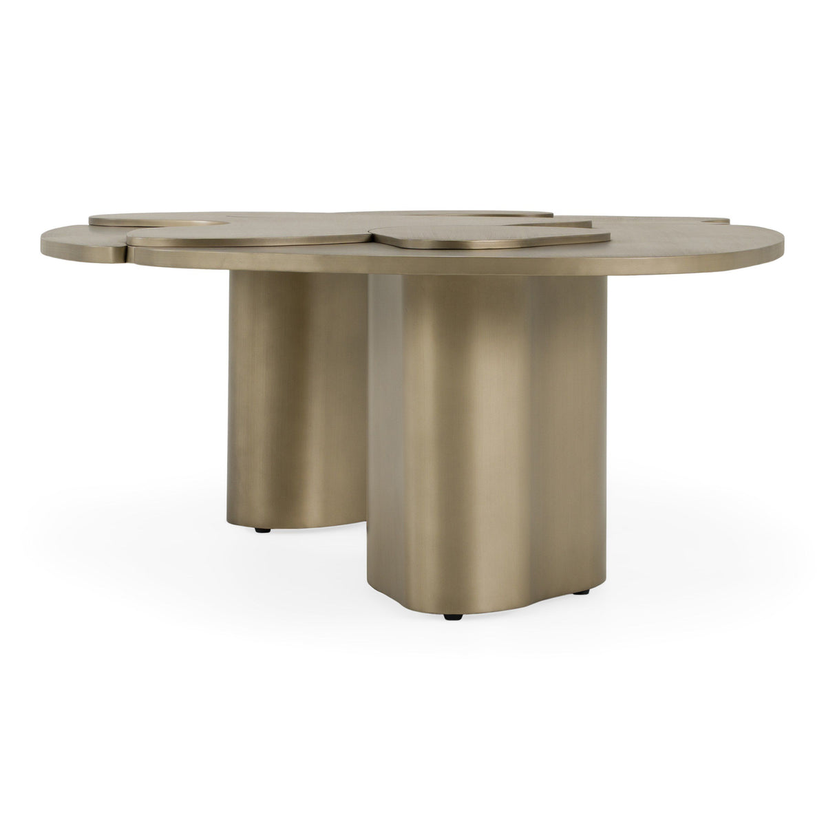 Brass Nesting Coffee Table Set, Modern Cast Iron Coffee and End Table