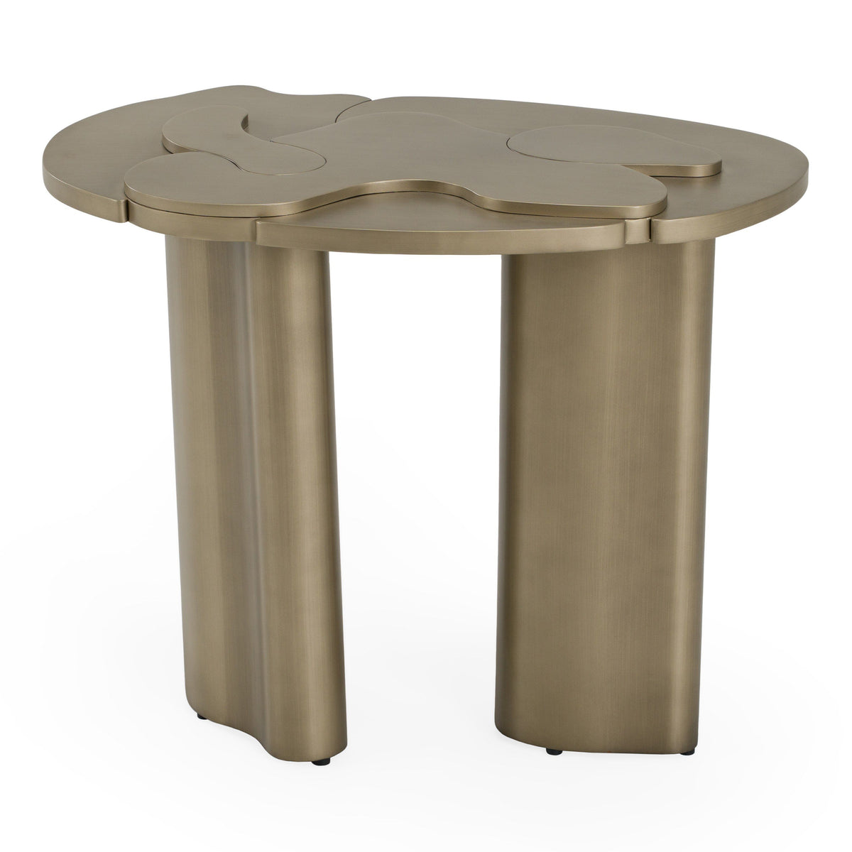 Brass Nesting Coffee Table Set, Modern Cast Iron Coffee and End Table