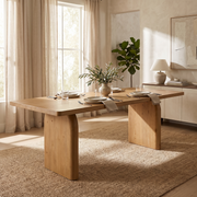 Oak Rectangular Dining Table styled in a room