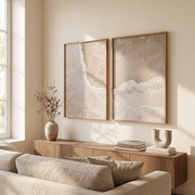 Hand Painted Framed Wall Art Set styled in a room