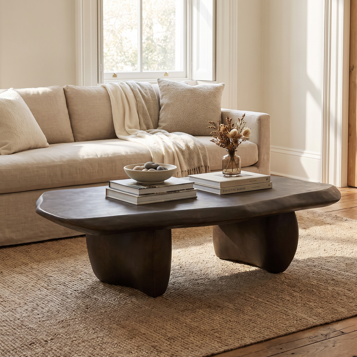 Organic Shape Coffee Table styled in a room