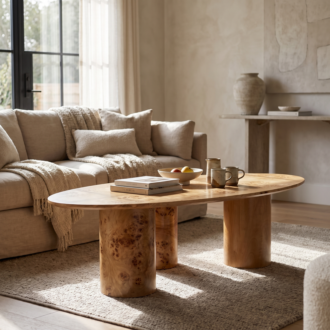 Freeform Burl Coffee Table, Organic Modern Living Room Table