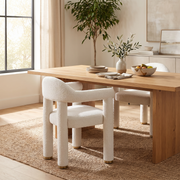 Upholstered Dining Armchair styled in a room