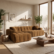 Tufted Sectional Sofa With Chaise styled in a room