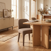 Upholstered Dining Side Chairs styled in a room