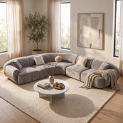 Grey Corner Sectional Sofa styled in a room