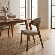 Mid Century Dining Chair in Walnut styled in a dining room