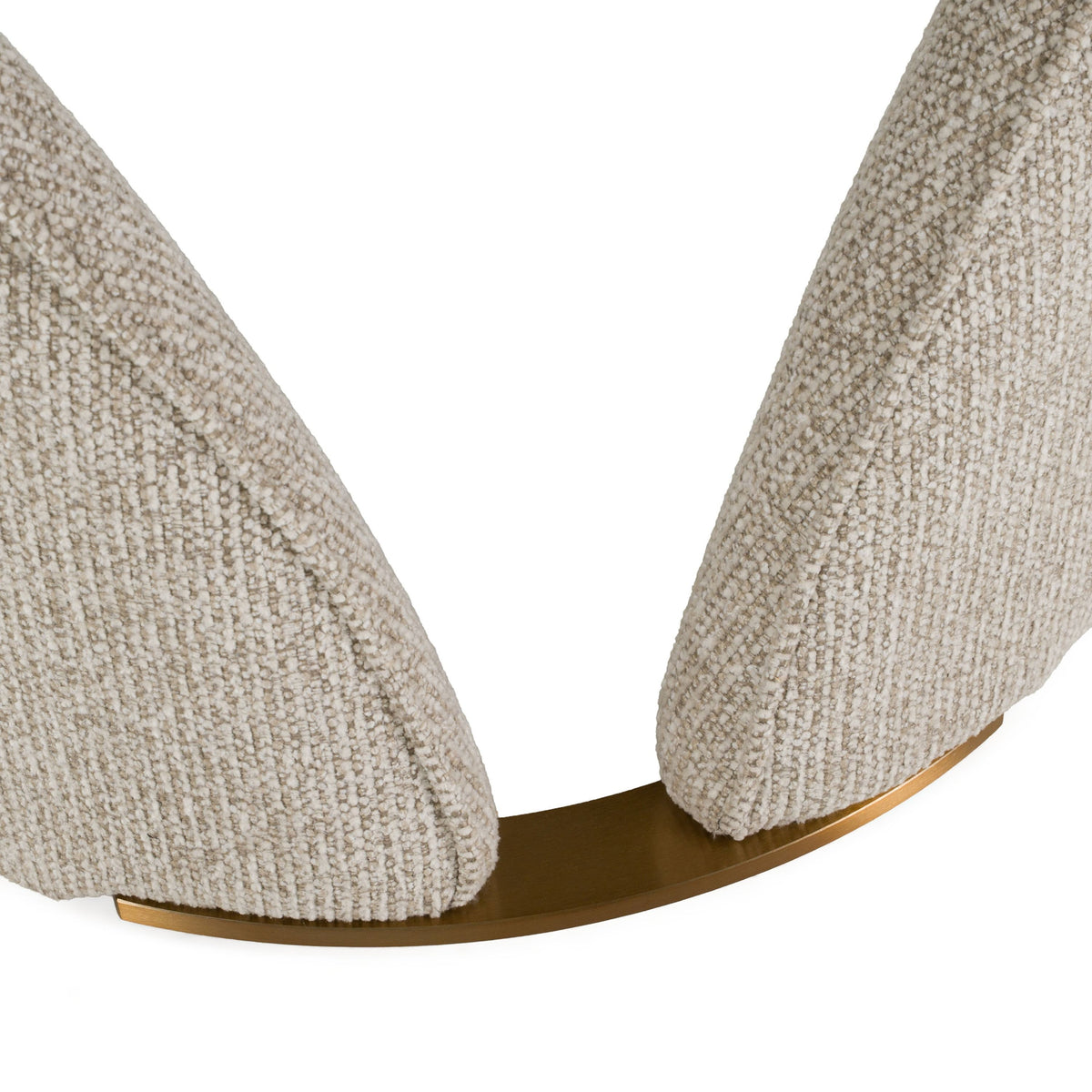 Beige Fabric Dining Armchair, Modern Upholstered Chair with Brushed Steel