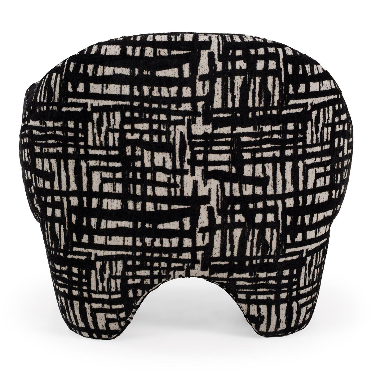 Patterned Fabric Accent Chair, Black and Beige Modern Club Chair