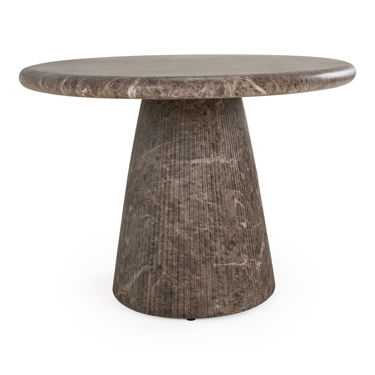 Oval Faux Marble Dining Table, Modern Concrete Pedestal Table
