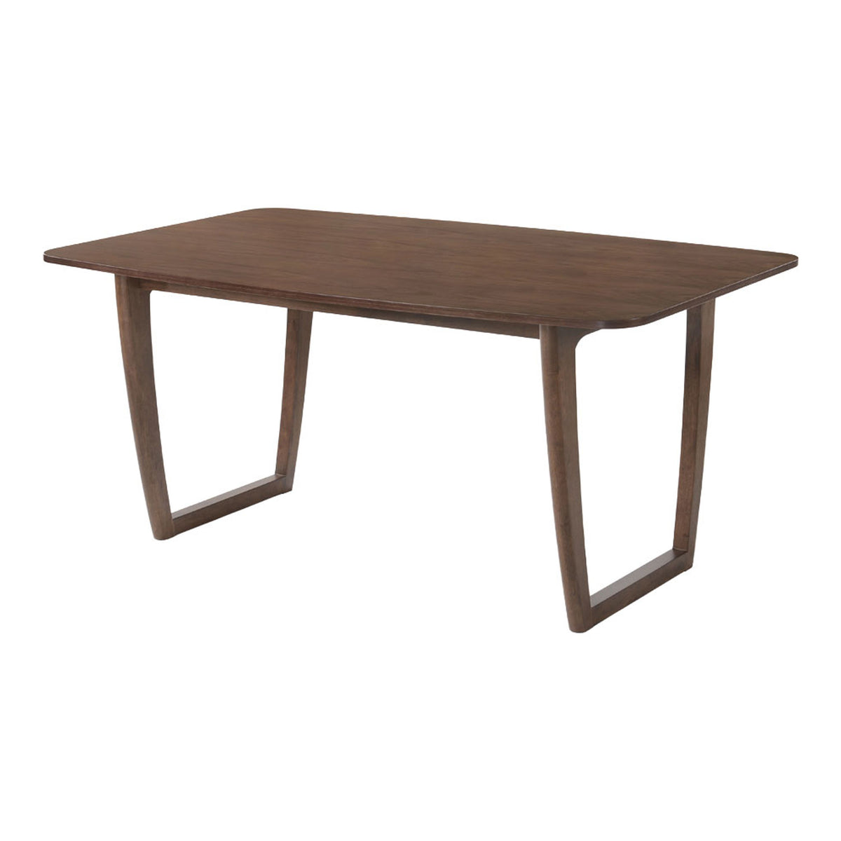 Dining Table Set with Bench, Walnut and Grey Upholstered Dining Set