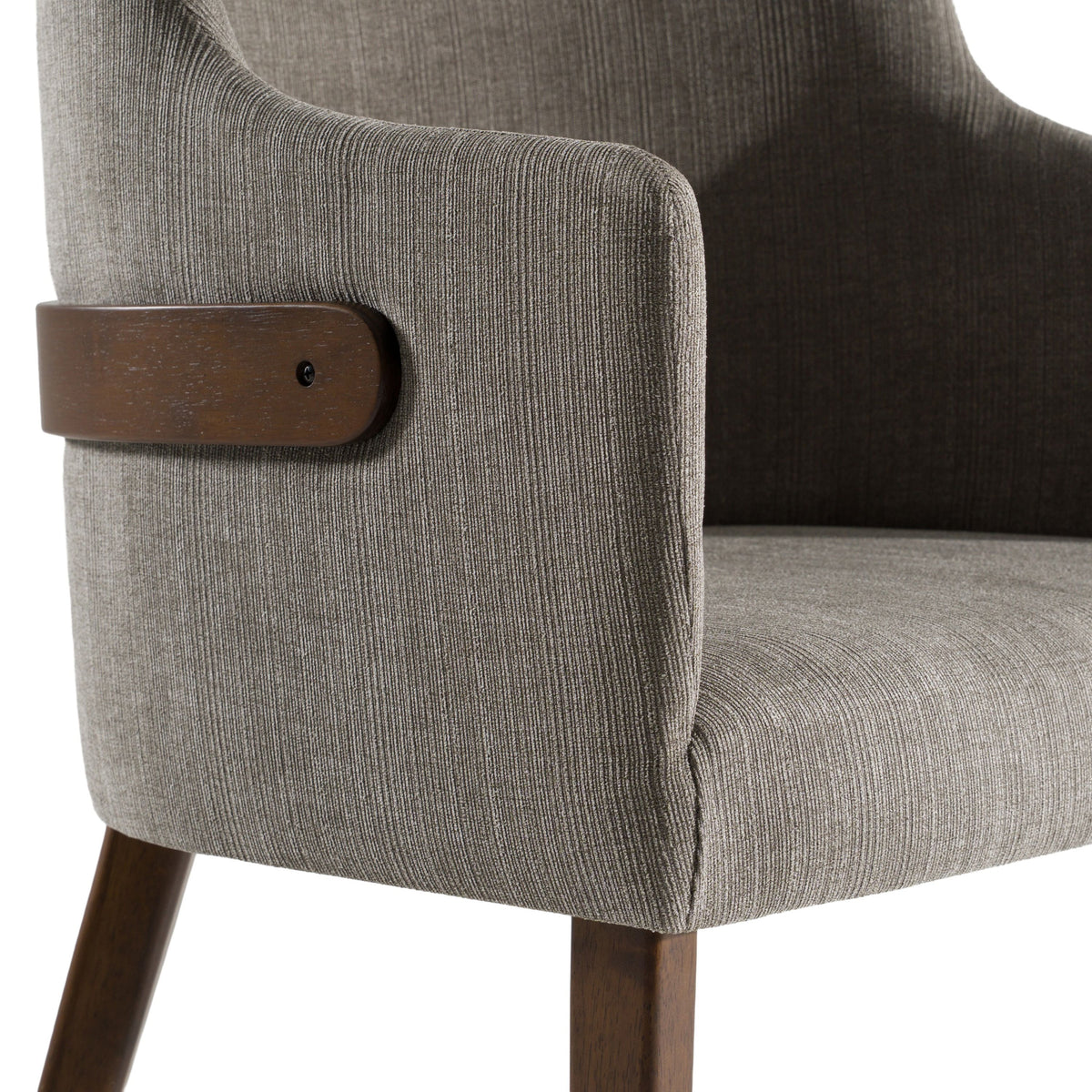 Walnut Dining Set with Bench, Modern Grey Upholstered Chairs and Table