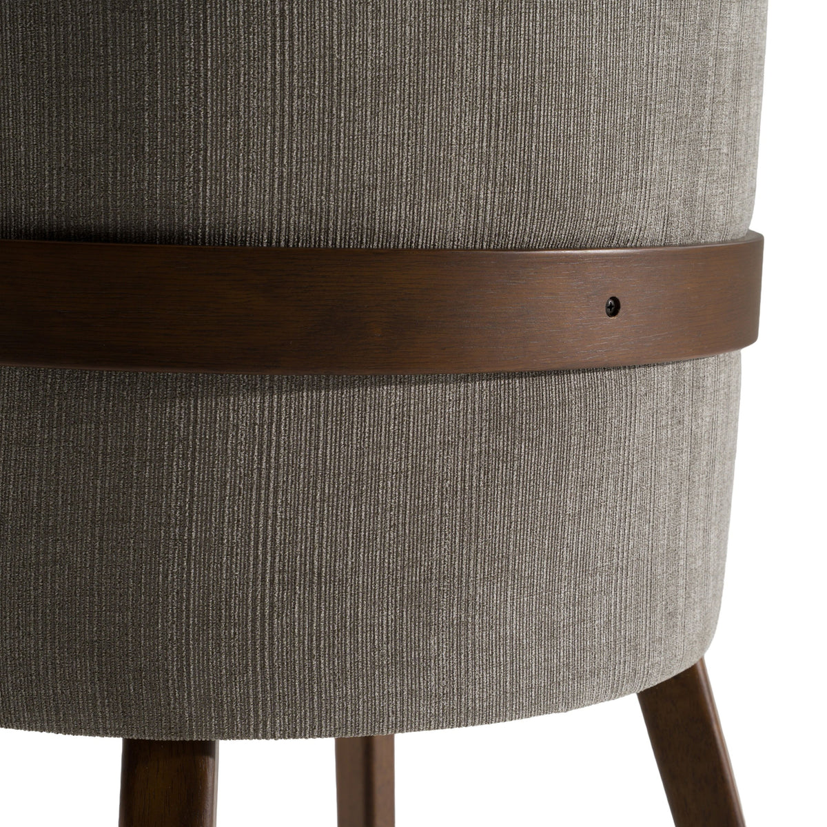 Walnut Dining Set with Bench, Modern Grey Upholstered Chairs and Table