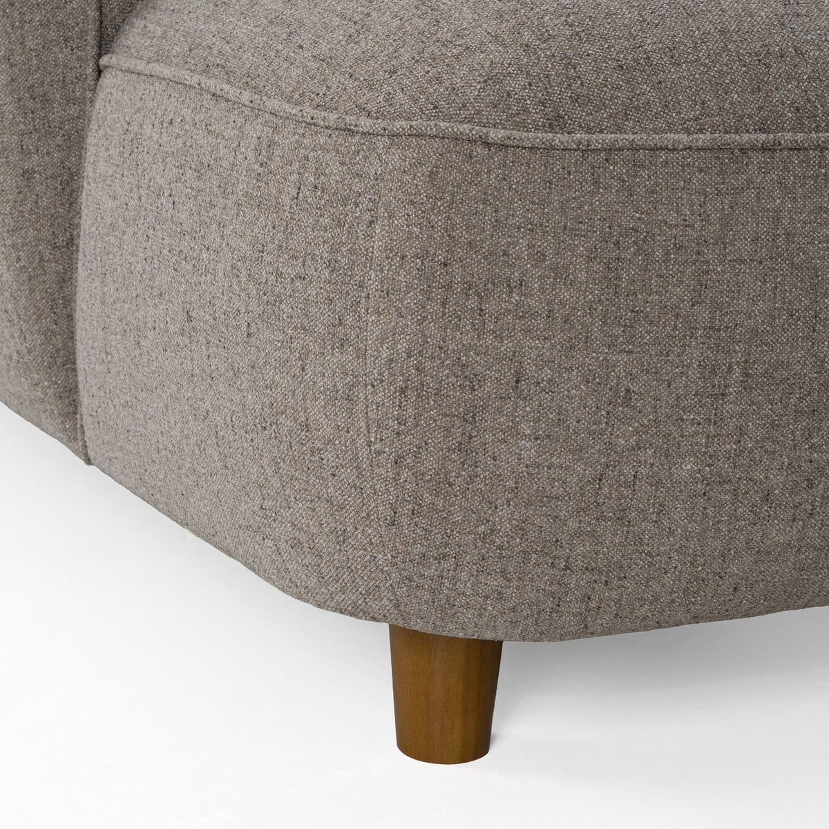 Grey U Shaped Sectional Sofa, Modern Double Chaise Couch with Walnut Legs