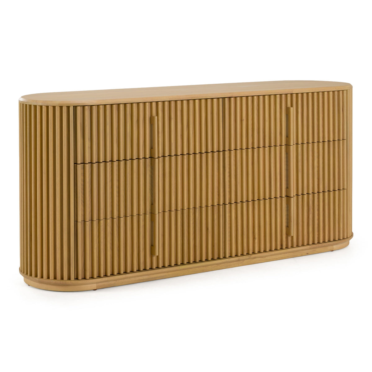 Natural Oak Six Drawer Dresser, Modern Wood Bedroom Dresser