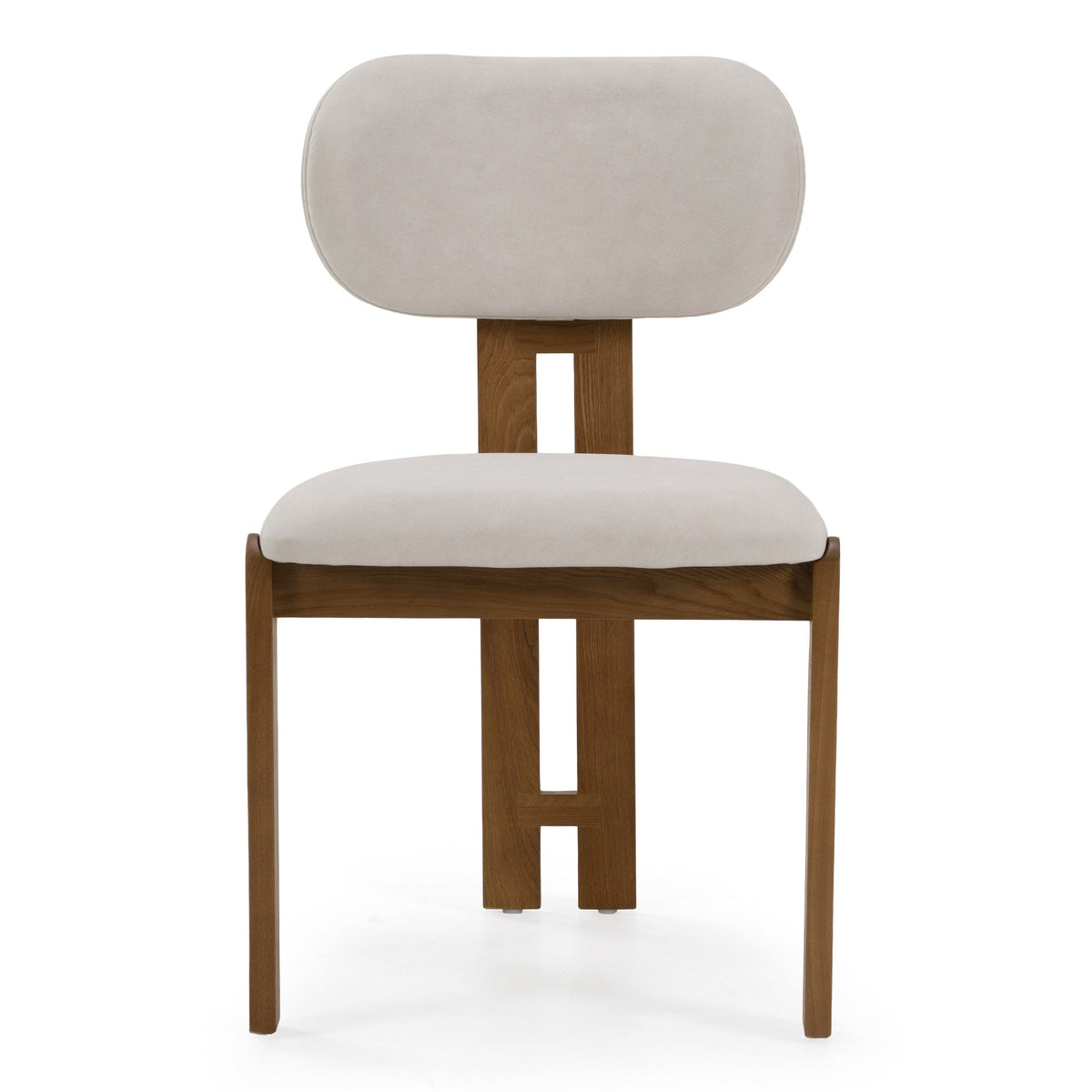 Light Grey Upholstered Dining Chair, Modern Ash Wood Side Chair