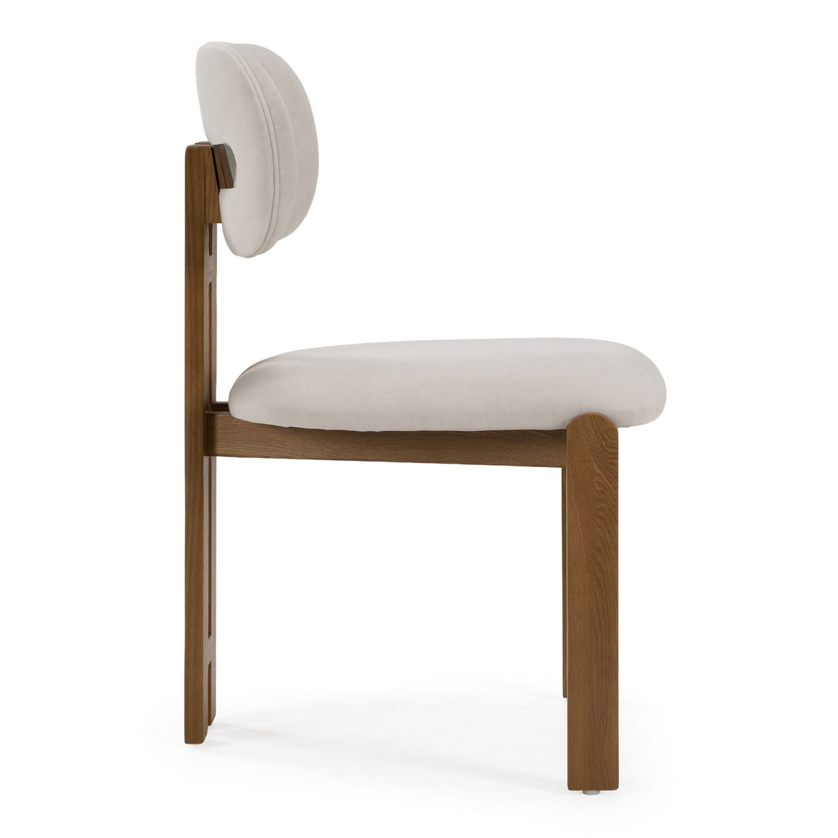 Light Grey Upholstered Dining Chair, Modern Ash Wood Side Chair