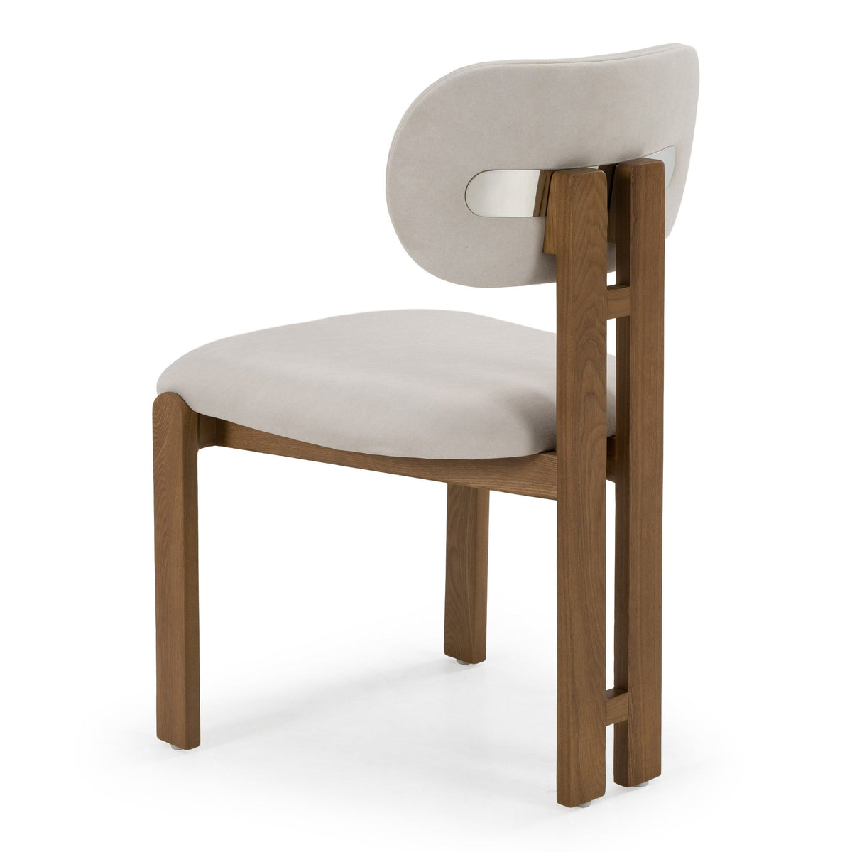 Light Grey Upholstered Dining Chair, Modern Ash Wood Side Chair
