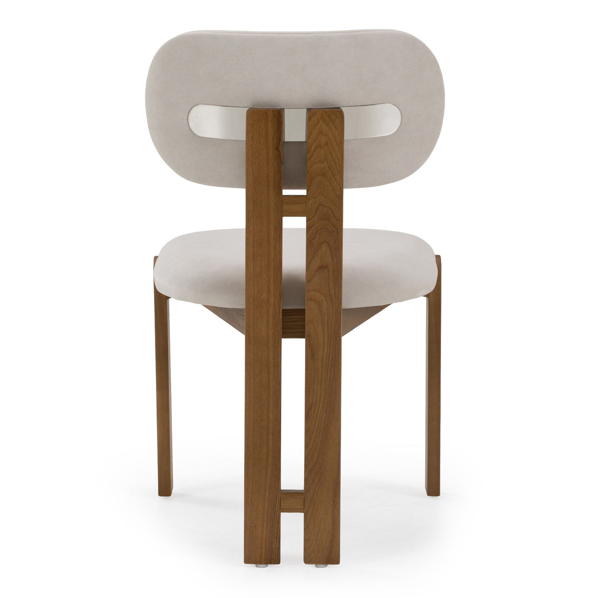 Light Grey Upholstered Dining Chair, Modern Ash Wood Side Chair