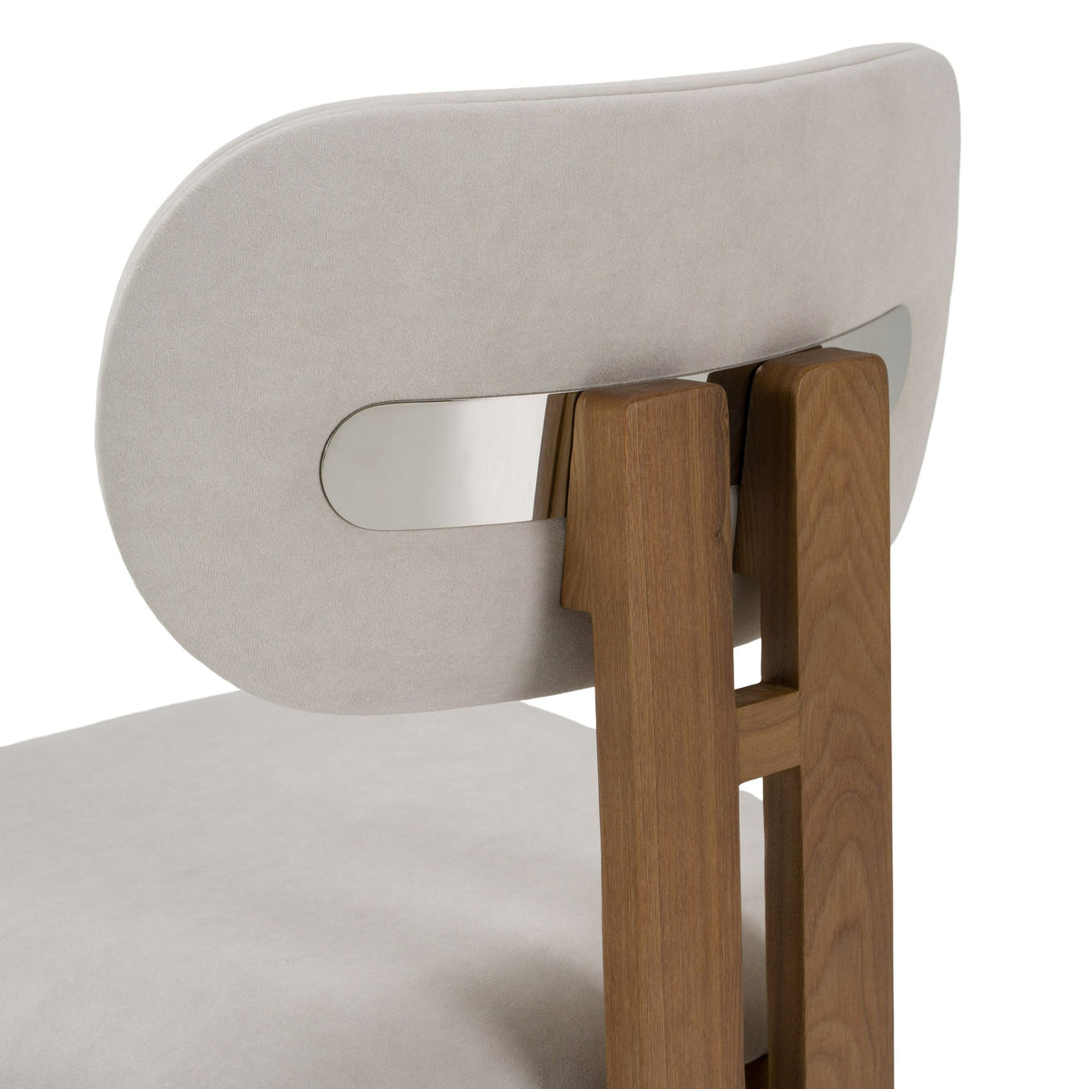 Light Grey Upholstered Dining Chair, Modern Ash Wood Side Chair