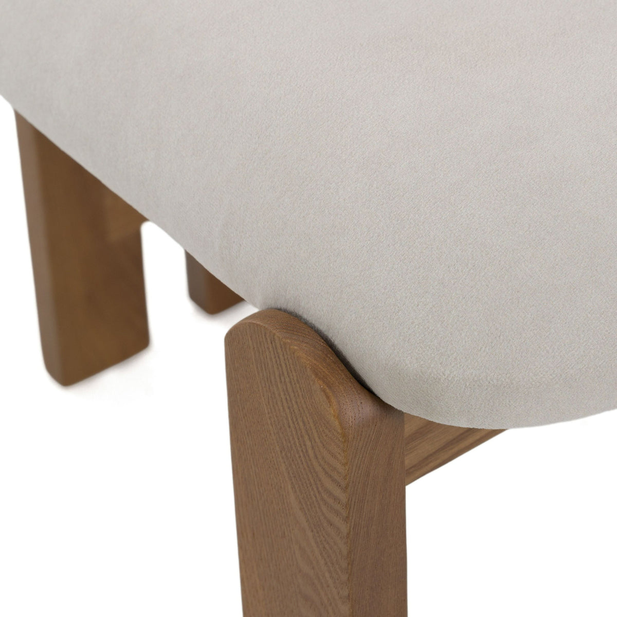 Light Grey Upholstered Dining Chair, Modern Ash Wood Side Chair
