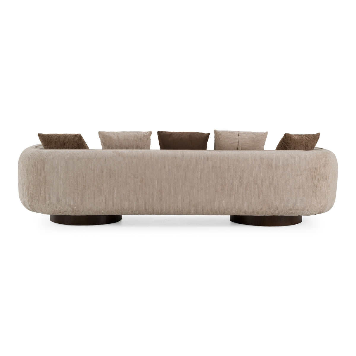 Two Tone Upholstered Sofa, Beige and Brown Fabric Modern Couch