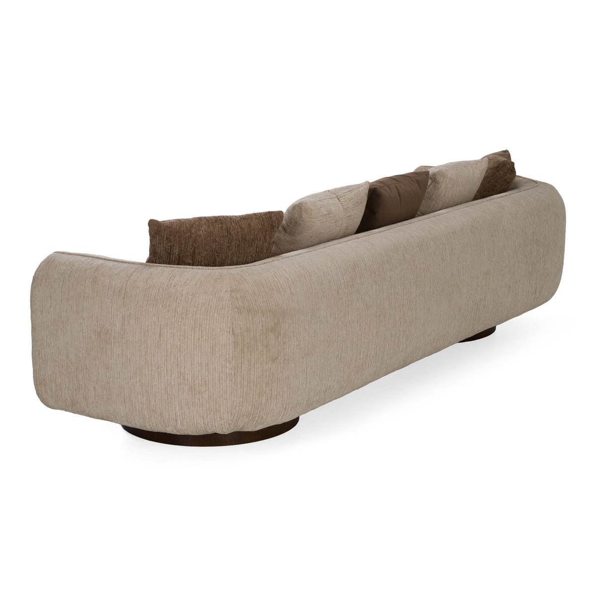 Two Tone Upholstered Sofa, Beige and Brown Fabric Modern Couch