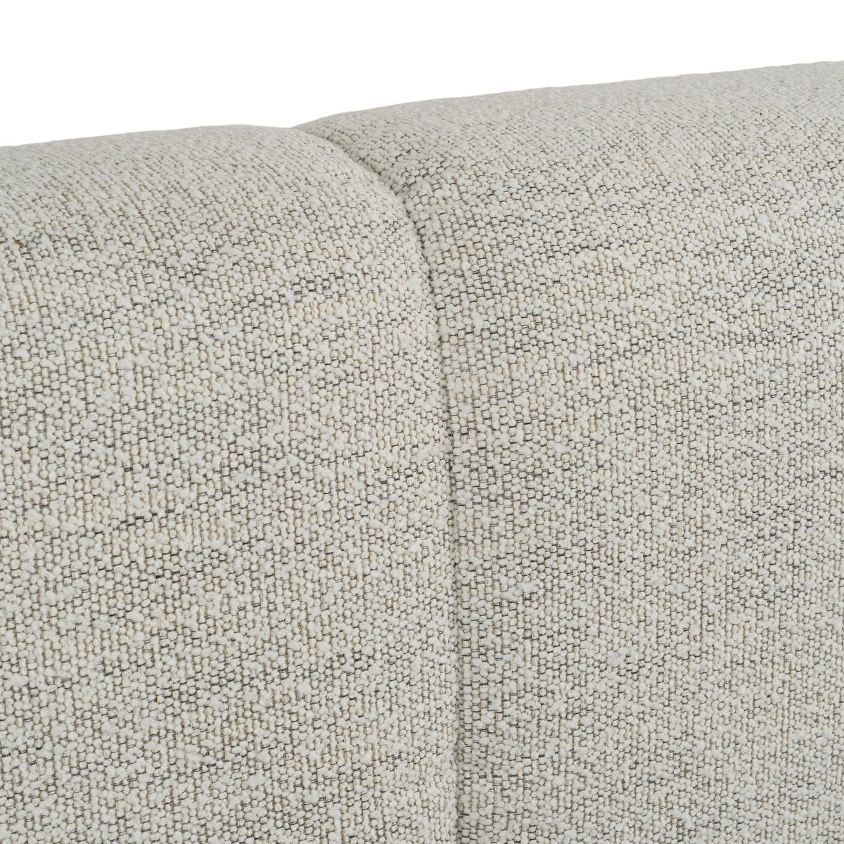 Beige Low Profile Bedroom Set, Upholstered Bed with Grey Textured Dresser